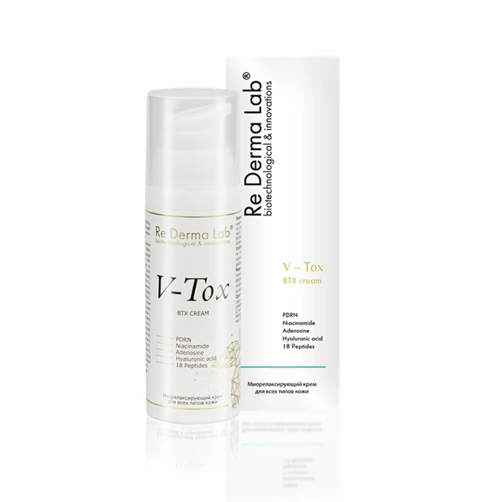 Re Derma Lab V-tox Миорелаксирующий крем для всех типов кожи с усиленной формулой DNA&PDRN 50 мл