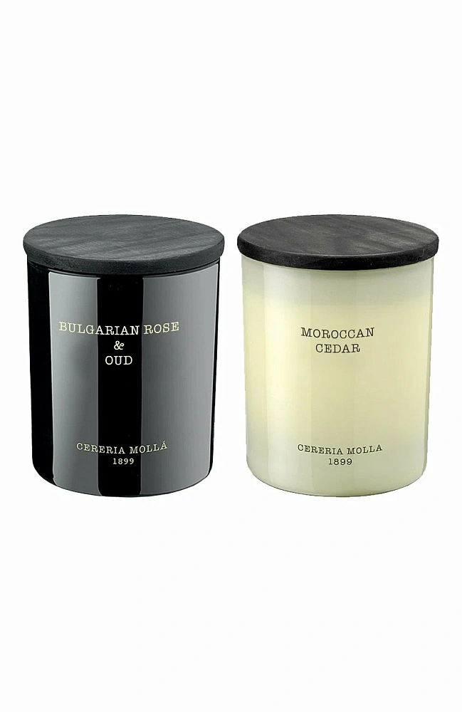 CM Подарочный сет свечей IV BOUTIQUE Bulgarian Rose & Oud / Moroccan Cedar, 230г х 2 шт