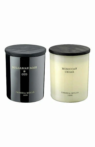 Подарочный сет свечей IV BOUTIQUE Bulgarian Rose & Oud / Moroccan Cedar, 230г х 2 шт