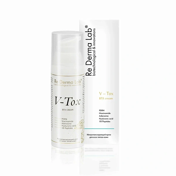 Re Derma Lab V-tox Миорелаксирующий крем для всех типов кожи с усиленной формулой DNA&PDRN 50 мл